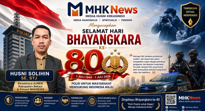 Husni Solihin, Bendahara AsMEN Kabupaten Bekasi, Ucapkan Selamat Hari Bhayangkara ke-80