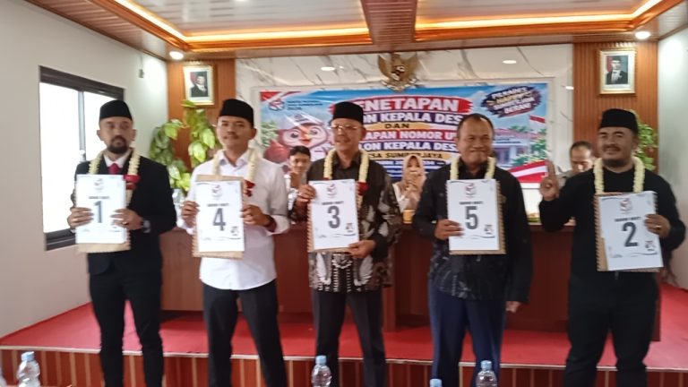 Lima Calon Kepala Desa SumberJaya Resmi Kantongi Nomor Urut, Kompak Deklarasi Pilkades Aman, Damai & Anti politik Uang