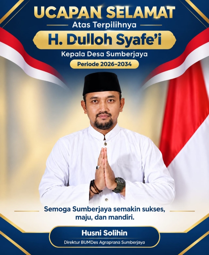 Husni Solihin Ucapkan Selamat, H Dulloh Syafe’i Resmi Terpilih sebagai Kepala Desa Sumberjaya Periode 2026–2034