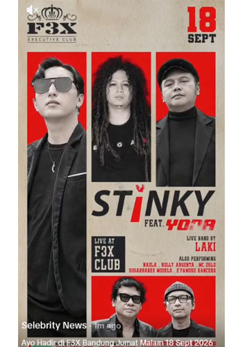 Sorotan: Grup Band Stinky Siap Guncang Panggung F3X Club Bandung Jumat Malam Ini – Begini Penjelasannya