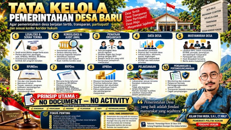 Tata Kelola Pemerintahan Desa Baru Harus Tertib, Transparan dan Sesuai Koridor Hukum